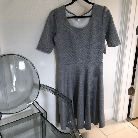 LuLaRoe Dresses & Skirts - Gray quilted  lularoe Nicole sweater dress